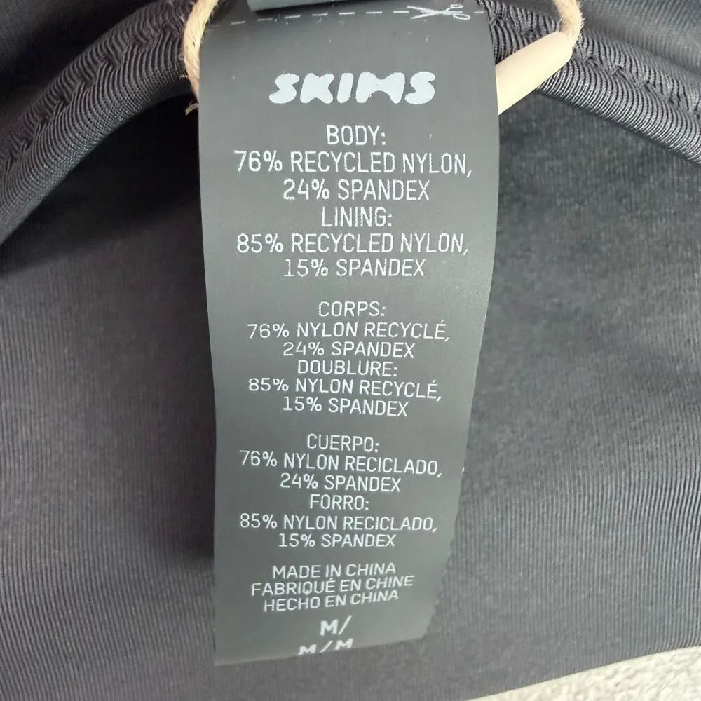 Skims Swim Mid Waist Bottom size Medium Triangle Top size Large Gunmetal